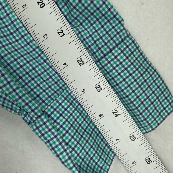 J.Crew Button-Up Shirt Men L Green Blue 120's 2 Ply Gingham Collared Long Sleeve - Picture 4 of 10